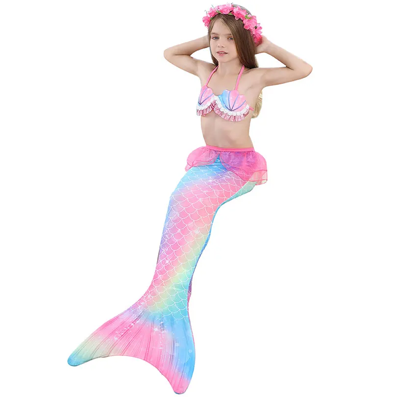 naruto cosplay Fantasy Children Mermaid Tails Swimming Party Cosplay Costumes Halloween Little Mermaid Girls Swimsuit Bikini Set Bathing Suit old lady costume