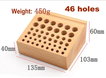 

1pc 46 Holes Leather Craft Wooden Stand Holder Holding Organiser Storing Tool - Sewing Stitching Carving Stamping Knife Cutter