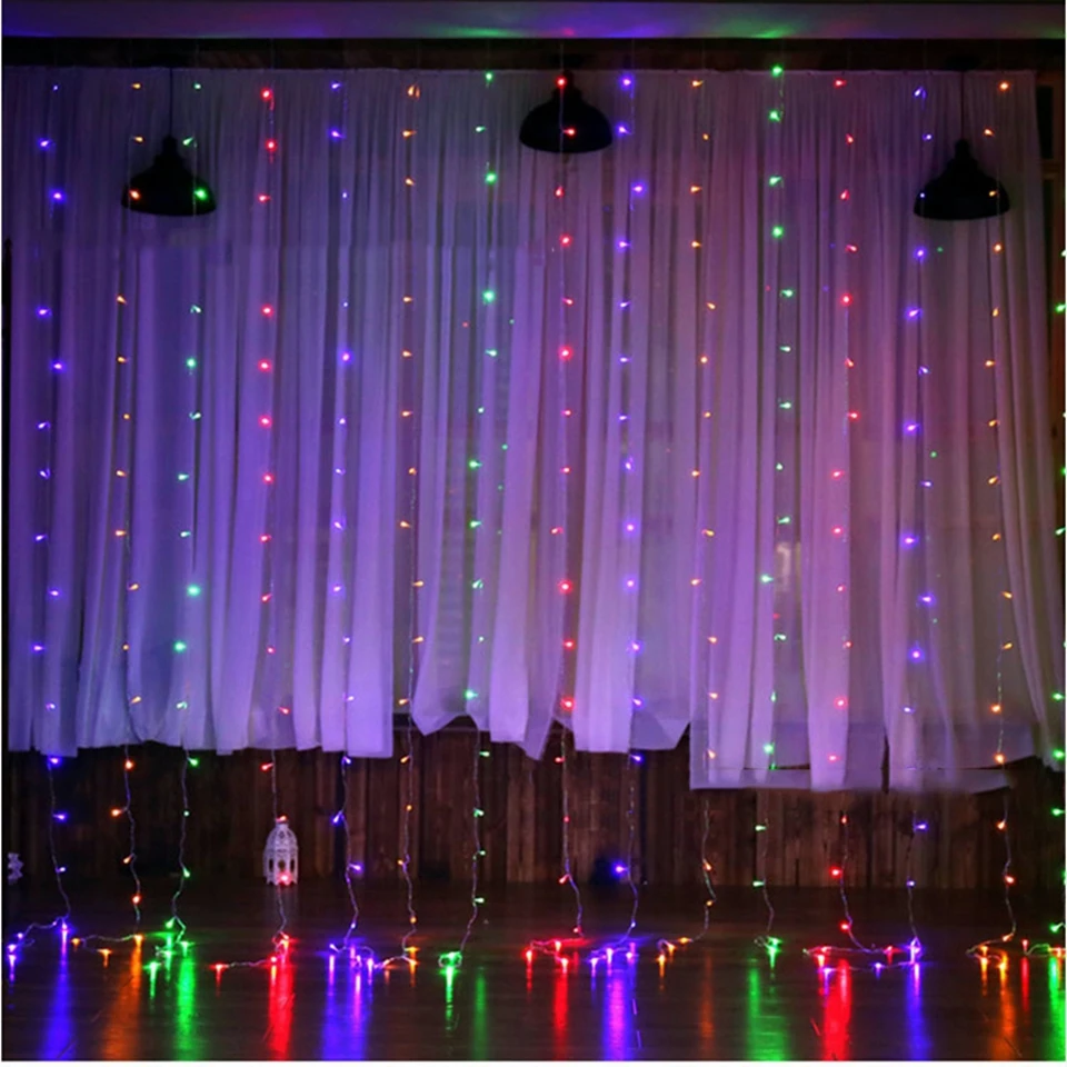 

3x2m6x3m LED Wedding Party patio Decor fairy Light christmas garland dimmable LED Curtain outdoor string Light for home new year