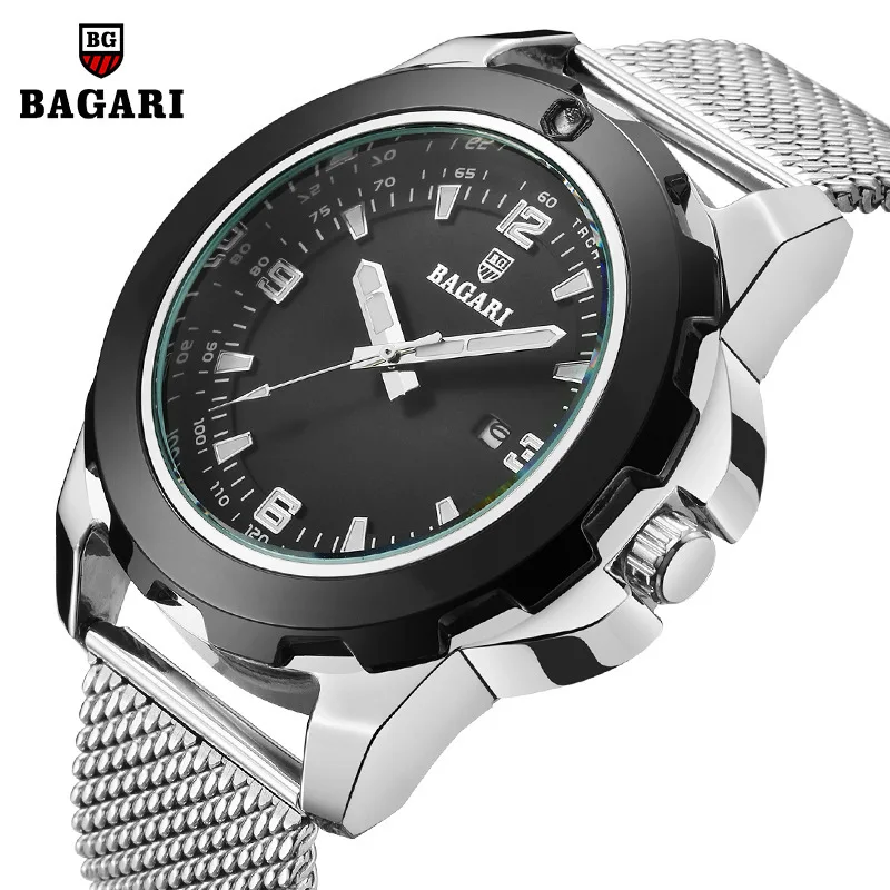 

Bagari-Style Table Online Celebrity Shop Decorative Clock Men Mesh Belt Quartz Watch Waterproof Watch