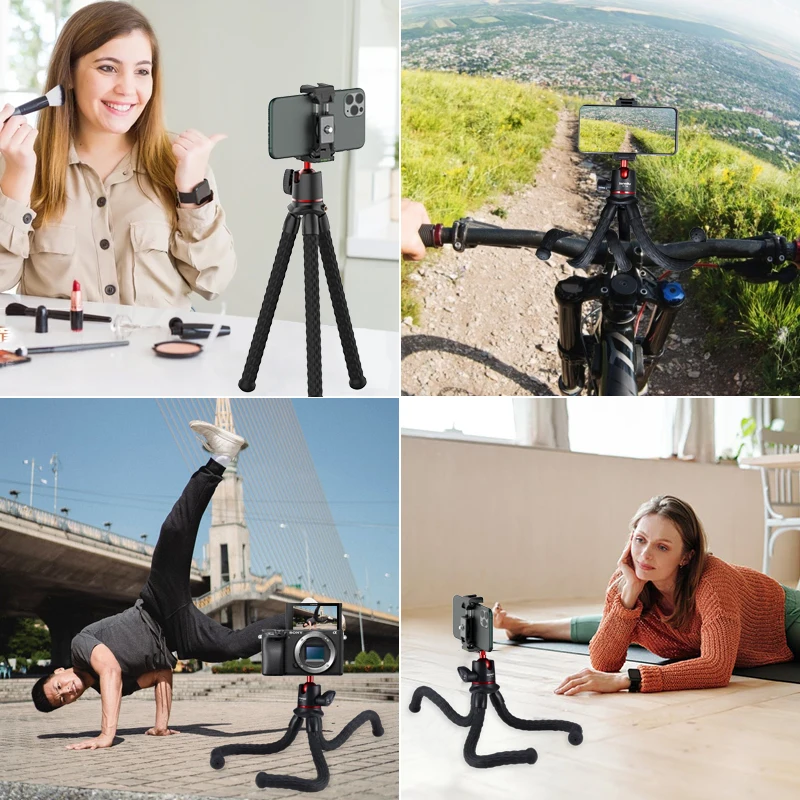 Phone Tripod Mini Tripod Flexible Phone Tripod Camera Tripod Camera Selfie Stick Selfie Stick Ulanzi MT-11 Flexible Octopus Mini Tripod For iPhone Smartphone DSLR SLR Camera Gopro Vlog Portable 2 in 1 Selfie Stick Tripod