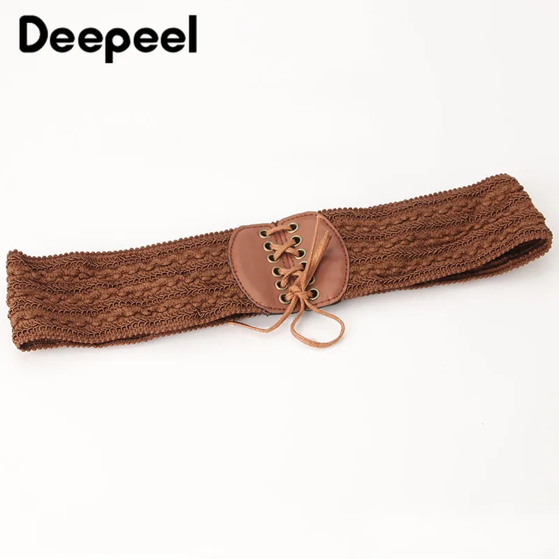 Deepeel 3 шт. 7*70 см Женская кружевная Высокая талия эластичный широкий пояс-ремень высокого качества PU аксессуары пояс в стиле ретро с платьем YK741