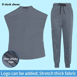 High Quality Beauty Health Workwear Uniforms Short Sleeved Pet Clinical Doctor Uniform Woman Surgical Work Clothes Jogging Pants