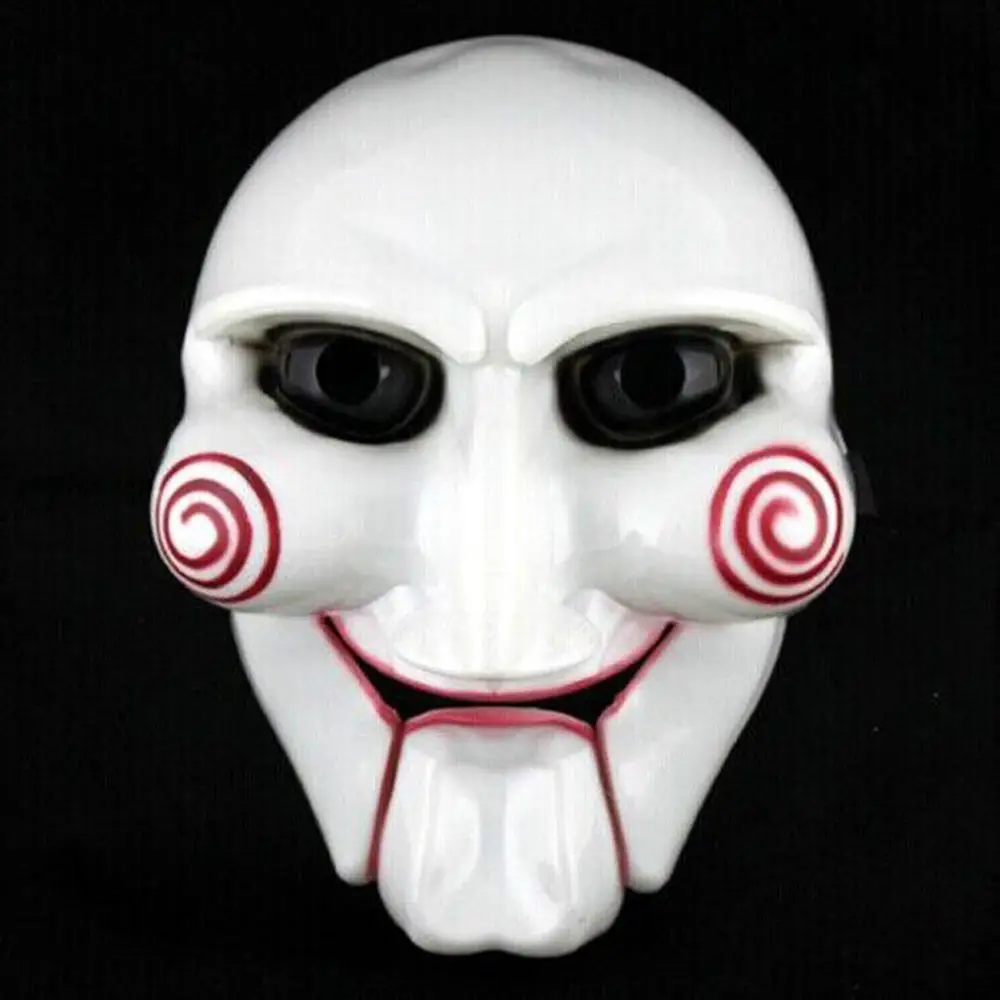 Saw Movie Jigsaw Puppet maska Halloween głowa przerażające przerażające  kostiumy maska Cosplay|Akcesoria do strojów dla chłopców| - AliExpress