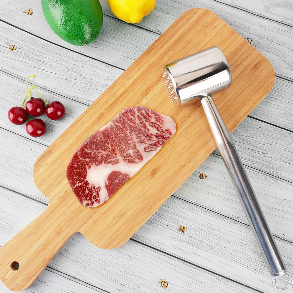 304 нержавеющая сталь мясо молоток говядины стейк свинины Мясо Tenderizer Кухня Инструменты для приготовления пищи гаджет с длинной ручкой