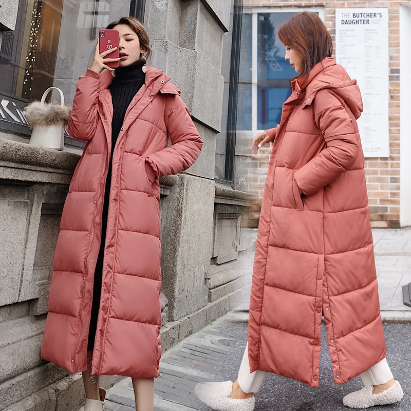 2020 Winter Thicken Coat Overcoat Mid-Length Women's Casual Fashionable Warm Hooded Cotton-Padded Jacket | Женская одежда