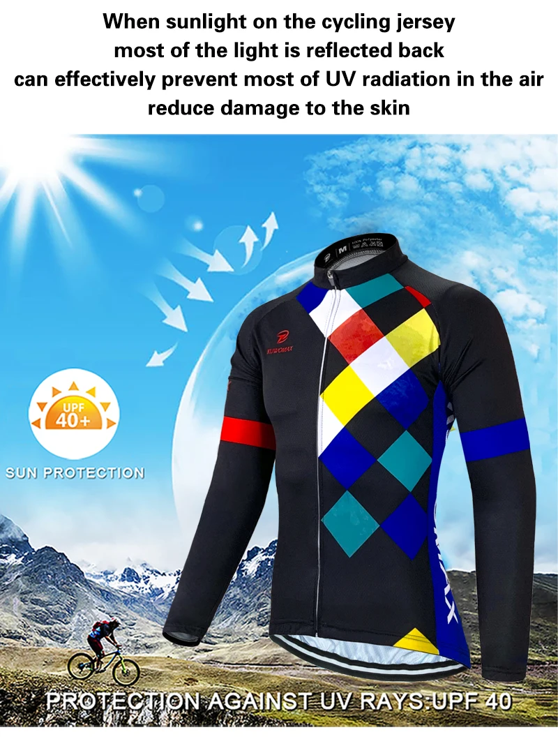 Новинка! профессиональная одежда для велоспорта с длинным рукавом, мужские майки для велоспорта, комплект одежды для горного велосипеда, Ropa Ciclismo, велосипедная спортивная одежда KUWOMAX