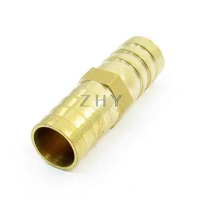 

Gold Tone Air Water Gas 16mm Brass Straight Hose Connector Joiner