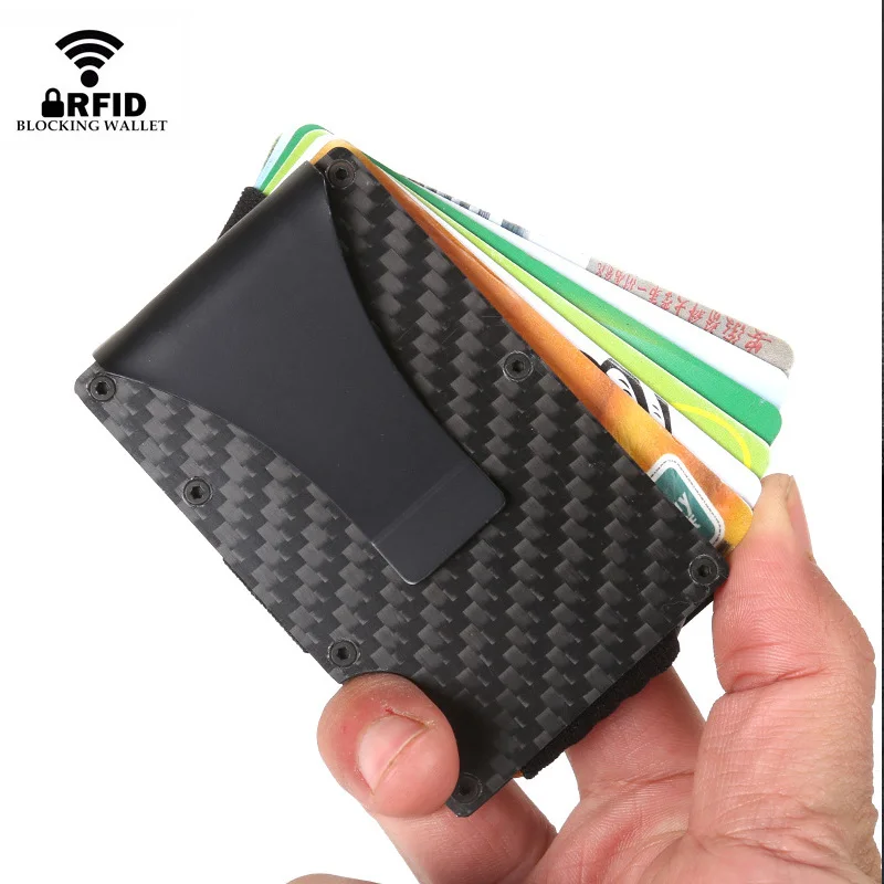 Углеродное волокно Rfid система анти вор для кредитных держатель карт Алюминиевый