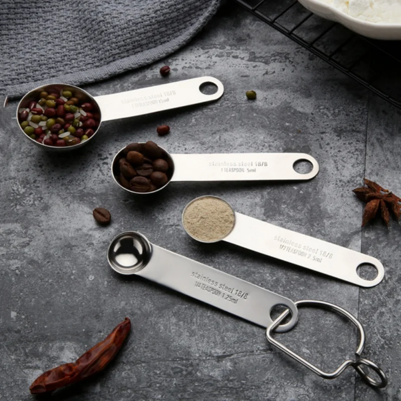 

Stainless Steel Dry And Liquid Ingredients Spoon Measuring Spoons With Scale For Measuring