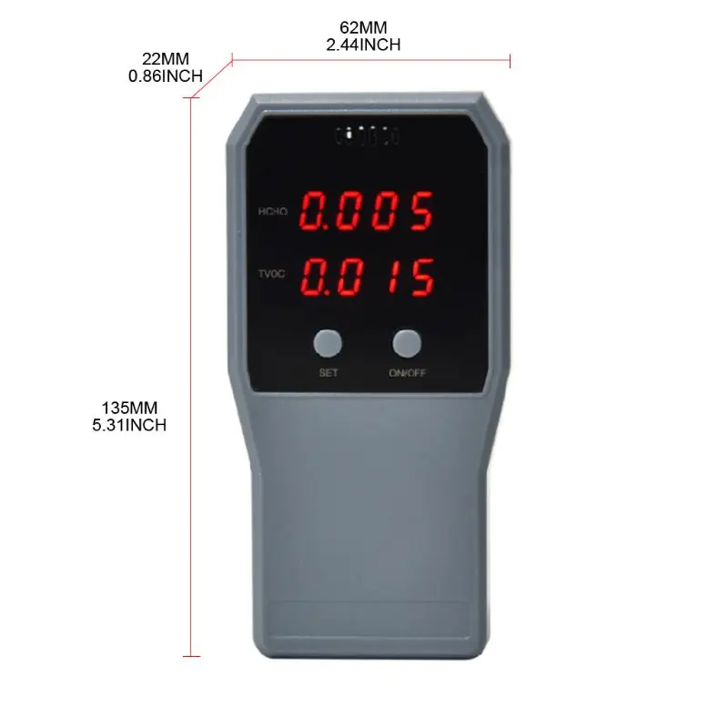 

Digital Air Quality Detector Dioxide CO2 PM2.5 Formaldehyde Meter LED Display