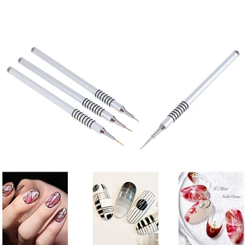 

Hot 1pcs UV Gel Nail Art Design Painting Dots Drawings Brush Pen Nail Painting Pen Acrylic Handle Manicure Tools