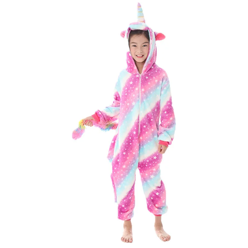 Кингуруми зимние пижамы в виде животных needle unicornio пижамы розовый костюм «Единорог» Дамская Мужская нейтральная Фланелевая пижама в виде единорога для взрослых