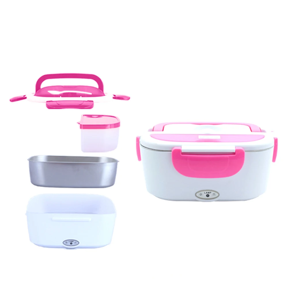 Portable Electric Heating Lunch Box 110V-220V Stainless Steel Food Warmer Container with Compartments Removable for Home Office | Дом и сад