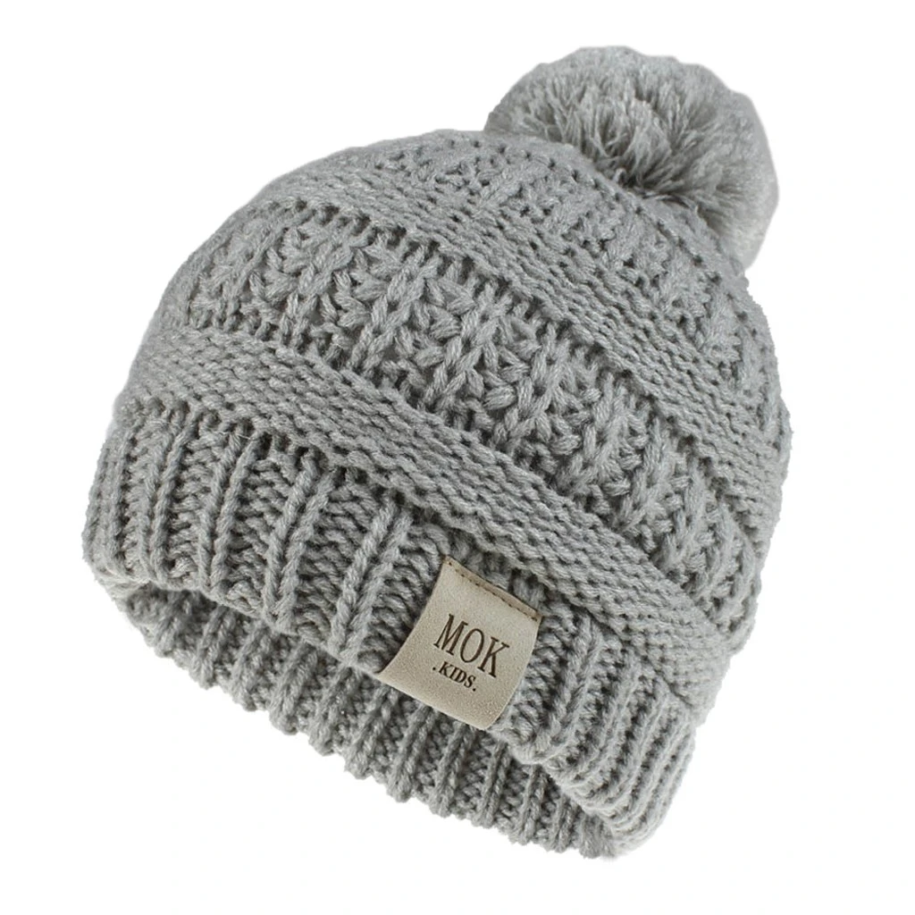 New Fashion Newborn Cute Baby Beanies Boys Girls Winter Keep Warm Hat Kids Knitted Wool Hemming Hat Fit Boy Cap Knitted 904
