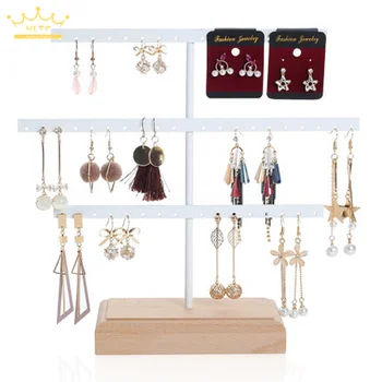 

Three-layer Solid Wood Iron Frame Creative Earrings Shelf Earrings Storage Jewelry Rack Hanging Earrings Ear Clip Jewelry Rack