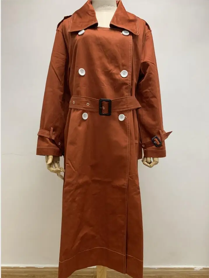 Модный брендовый двубортный осенне-зимний Тренч с поясом, длинное пальто для девушек, верхняя одежда, jaqueta feminina