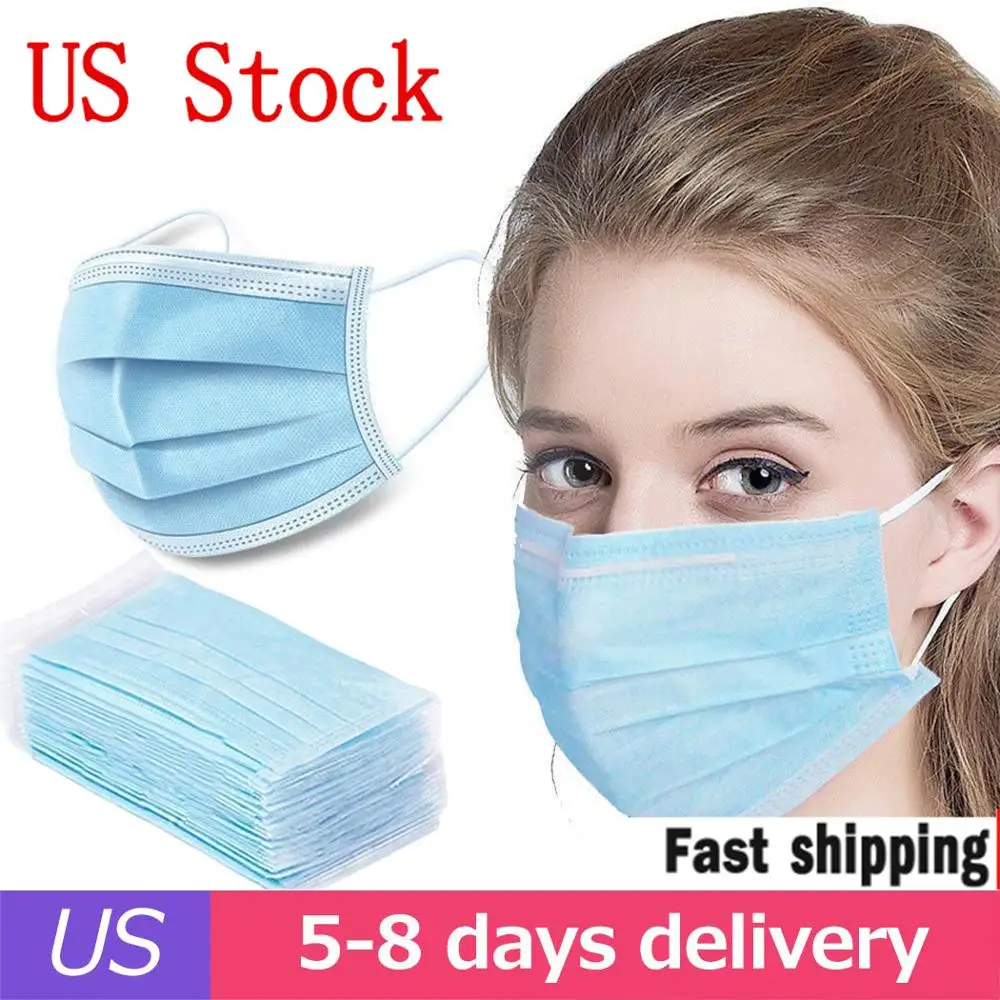 

50pcs Disposable Face Masks Anti-Pollution 3Laye Mask dust protection Masks Elastic EarLoop Soft Dust Filter Safety Mask