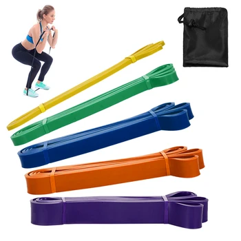 

5 Pcs Pull Up Assist Bands Fitness Set Resistance Loop Bands Powerlifting Exercise Stretch Bands with Door Anchor and Handles