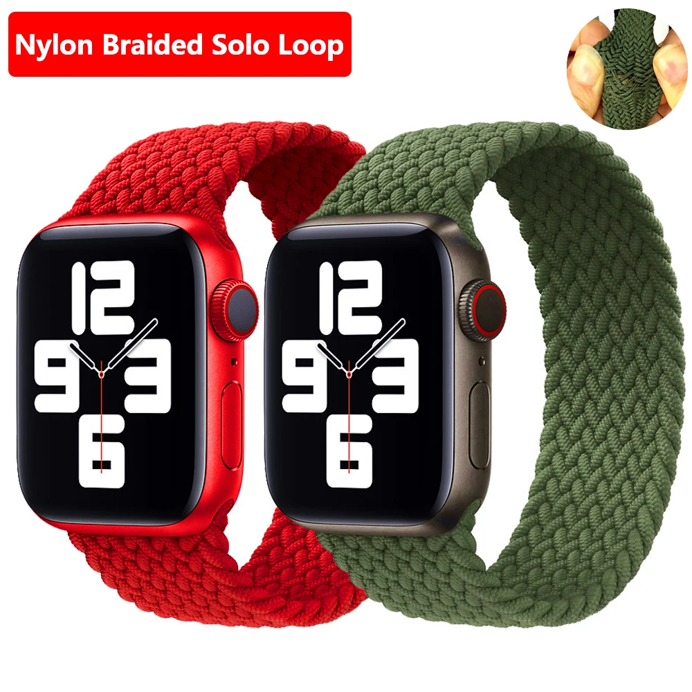 

Nylon Braided Solo Loop For Apple watch band 44mm 40mm iwatch band 38mm 42mm Elastic correa apple watch series 3 4 5 se 6 Strap