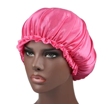 

6pcs Sleep Cap Set Breathable Satin Bonnet With Elastic Band Multi-Purpos Sleeping Head Cover Simulated Silk Women Hair Care Cap