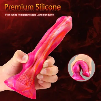 Soft Realistic Animal Dog Big Dildo Suction Cup Cock Lesbian Silicone Masturbators Penis Butt Plug Adult Sex Toy for Men Women 4