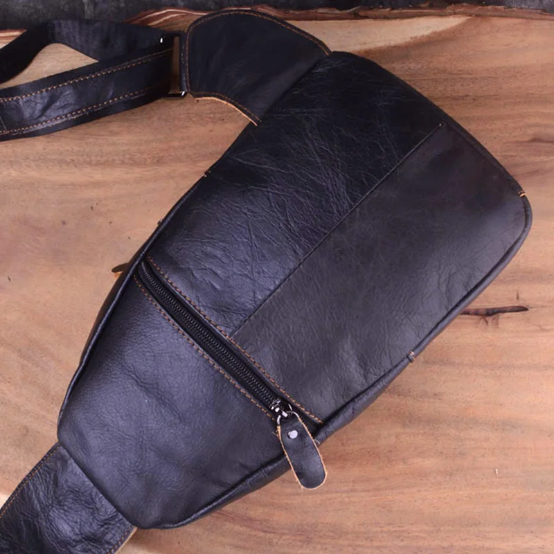  AETOO Male Bags Genuine Leather Shoulder Messenger Bag Men Sling Chest Pack Crossbody Bags for Men  - 32920535687