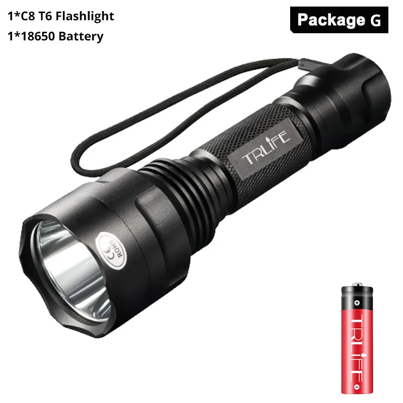 80000 LM 5 Modi T6 LED Leistungsstarke Taschenlampe Police Clip Flashlight DQ 