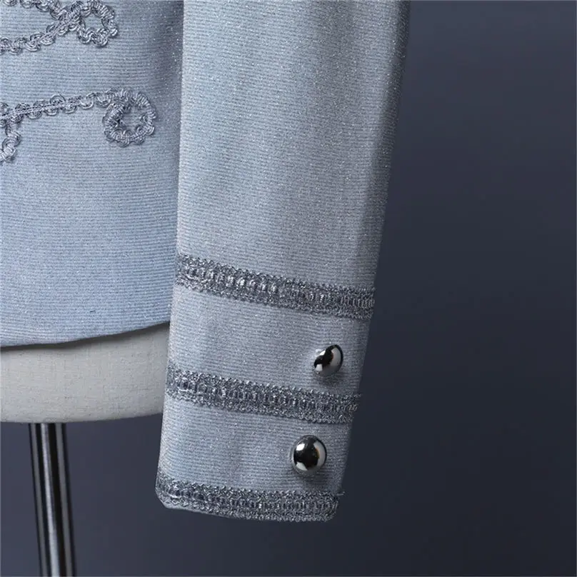 New Men Jacket European Style Zipper Vintage Court Costumes Military Uniforms Formal Stage Performances Men Coat 4S24 (9)