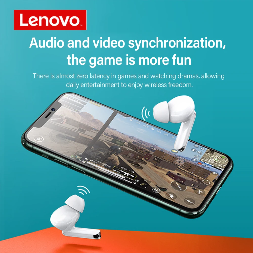 Original Lenovo XT90 TWS Wireless Earphone Bluetooth 5.0 Dual Stereo Bass Touch Control Long Standby 300mAH for iphone 12