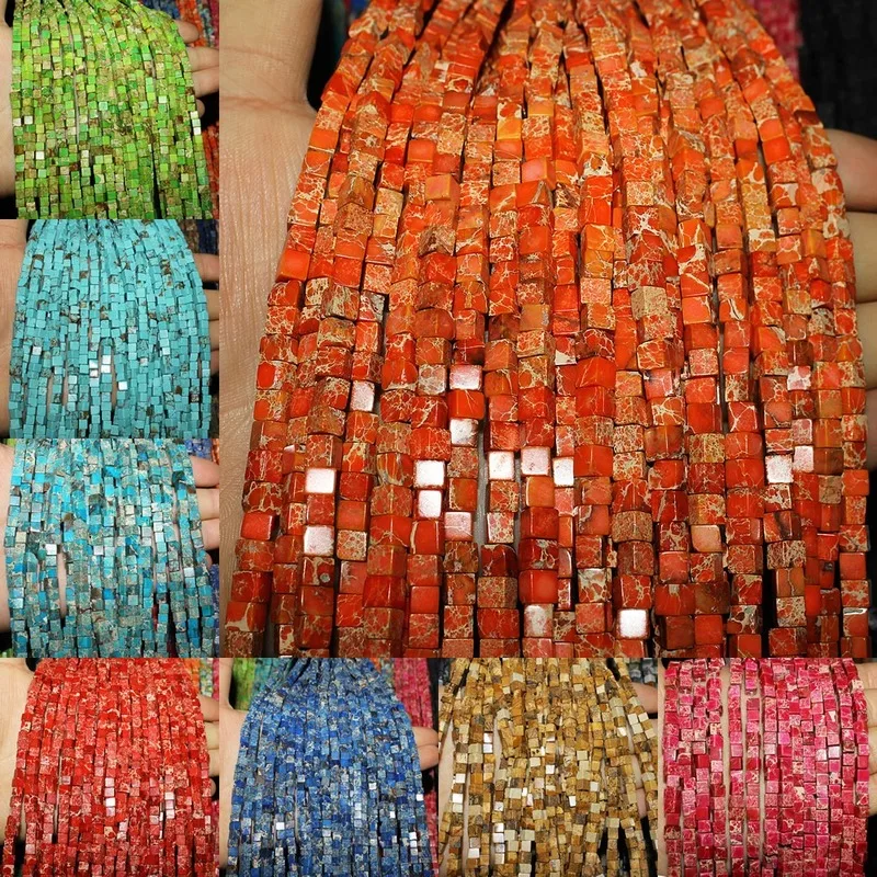 Кубики из натурального камня тигрового глаза незакрепленные бусины-разделители
