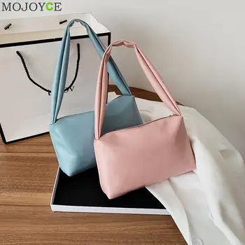 

Fashion Exquisite Shopping Bag Portable Women Handbag Solid Color PU Leather Zipper Purse Underarm Shoulder Bag