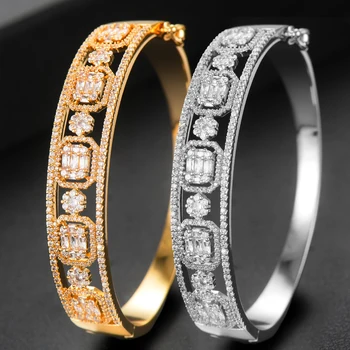 

GODKI Trendy Luxury Stackable Bangle Cuff For Women Wedding Full Cubic Zircon Crystal CZ Dubai Bracelet Party Jewelry 2020
