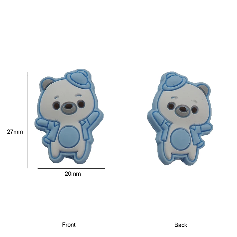 Chenkai 50PCS BPA Free Silicone Dancing Bear Beads Animal Loose Beads For DIY Baby Nursing Pacifier Necklace Gift Accessories