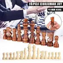 32 шт./компл. деревянный Шахматный набор развлечение настольная игра набор шахмат Замена складные международные шахматы для детской вечеринки
