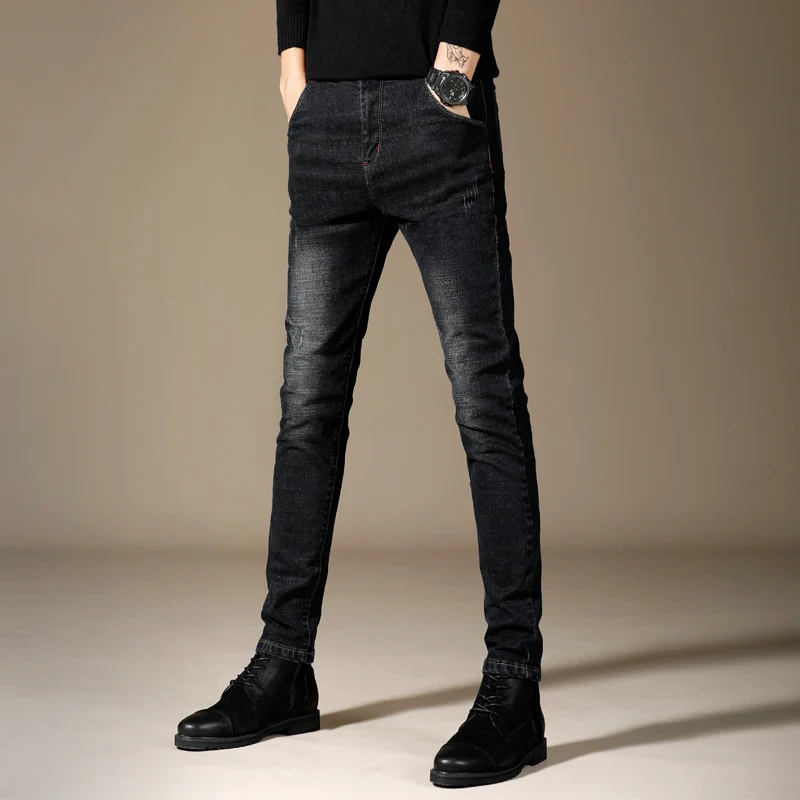Spring New Men Jeans Black Classic Fashion Designer Denim Skinny Jeans Men's Casual High Quality Stretch Slim Fit Trousers