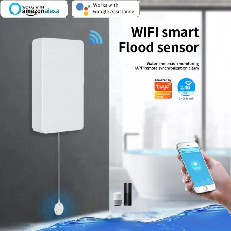 Tuya WiFi smart Tuya Water Leakage Sensor Tuya Water Alarm Compatible