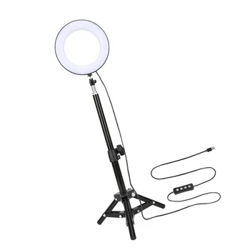 

LED Video Ring Light Fill-in Light, 6 Inch Ring Light Dimmable LED Fill Light with Stand for Video Live Camera Makeup