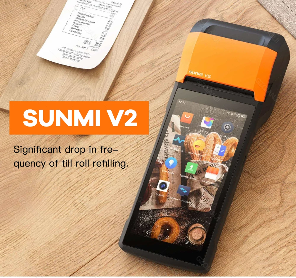 POS Terminal Sunmi V2 PDA Android Handheld restaurant shop cash registers wireless bill machine 58mm thermal printer mobile 4G