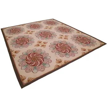 

308x356 Cm Beige Handmade Aubusson Rugs-10x12 Ft