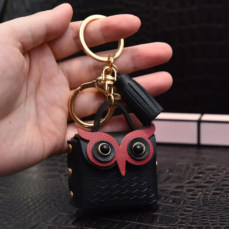 Women Hand Pouch Coin Purse Leather Kawaii Cute Owl Mini Backpack Keychain  Wallet Card Holder Bag Pendant Organizer Key Chain _ - AliExpress Mobile