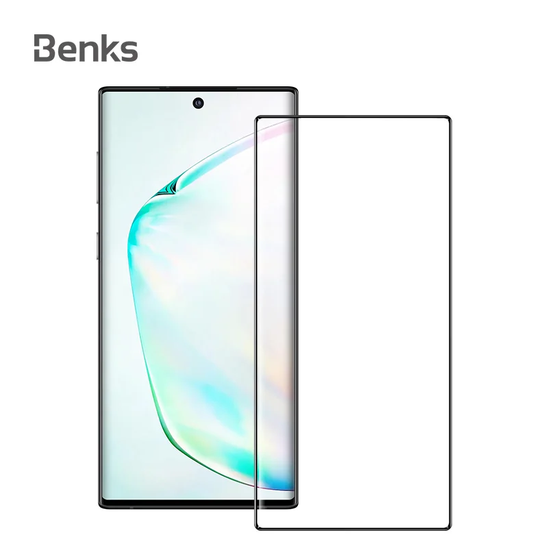

Benks Ultra Thin Tempered Glass Protector 3D Full Cover 0.25mm Screen Glass Protective Film for Samsung Note10/ Note 10+ 5G Plus