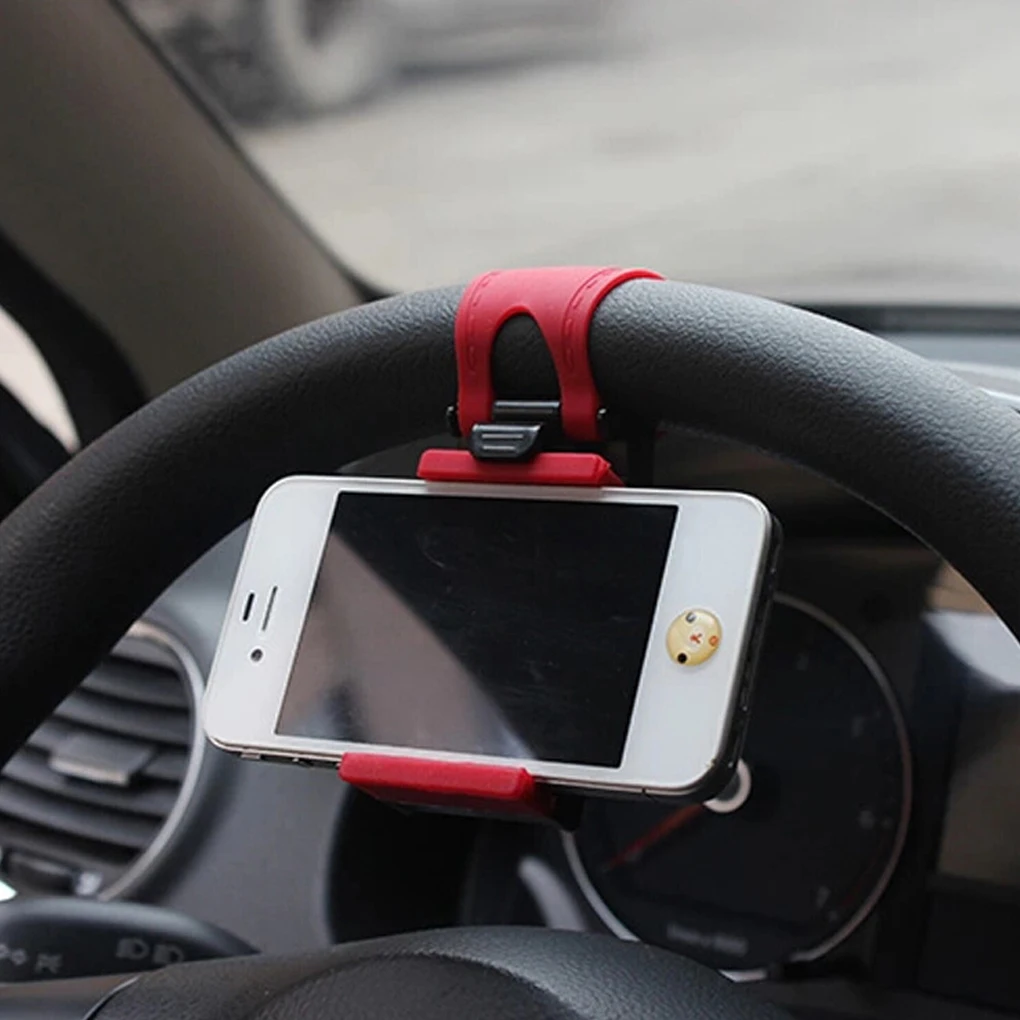 

2020 practical car steering wheel clamp mobile phone camera universal bracket ABS mounting accessories, easy navigation