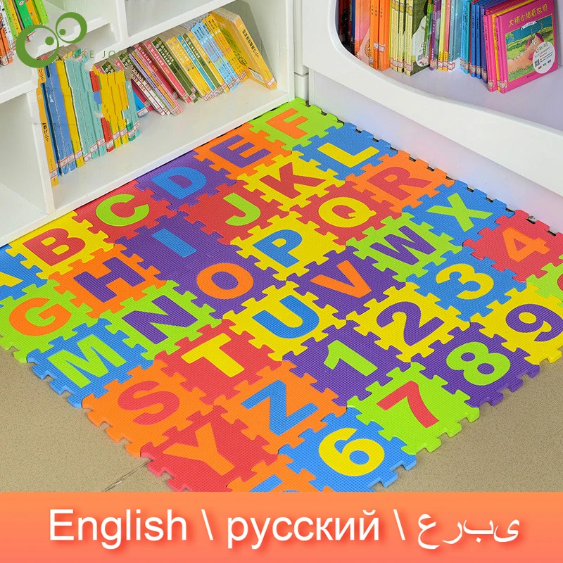 Alfombrilla de rompecabezas para bebé, tapete de juego con el alfabeto, azulejos de ejercicio para niños, alfombras de suelo, fichas de juguete, suave, almohadilla de escalada, espuma EVA GYH