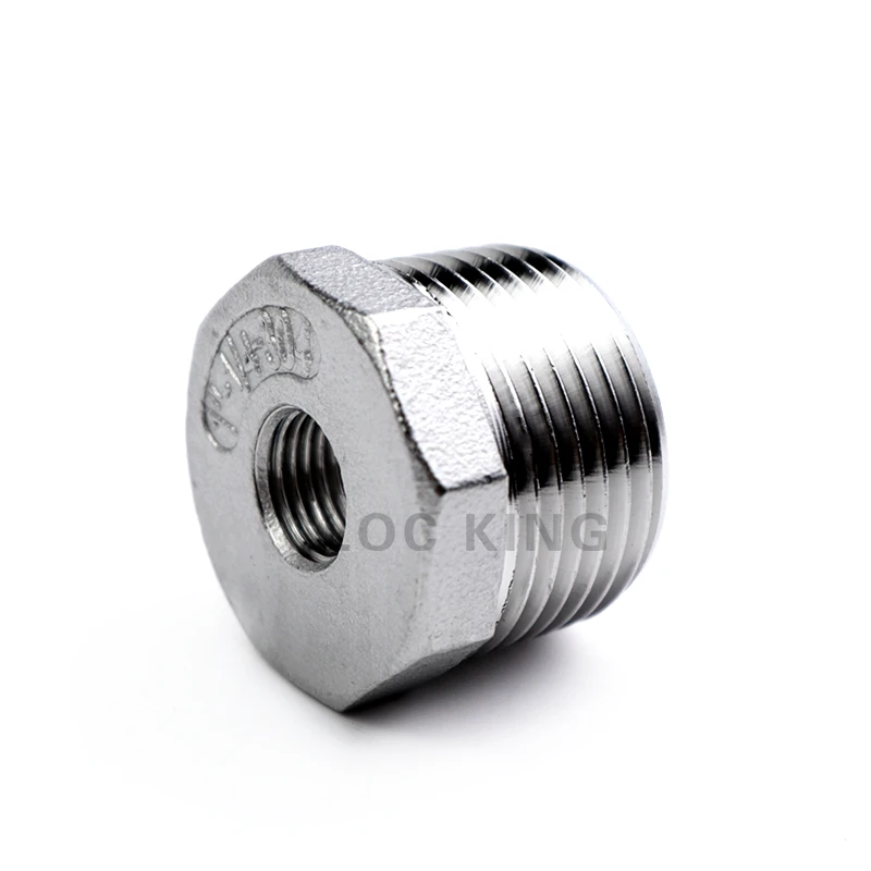 Pipe Fitting BSP 1/8 1/4 3/8 1/2 1 SS304 stainless steel Pipe Reducer Fittings Hex Reducing Bushing Male To Female Thread