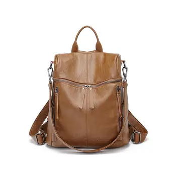 

Fashion Casual Women Backpack High Quality Durable Soft Leather Travel Backpack Female Ladies Daypack Backpack Mochilas KL1112
