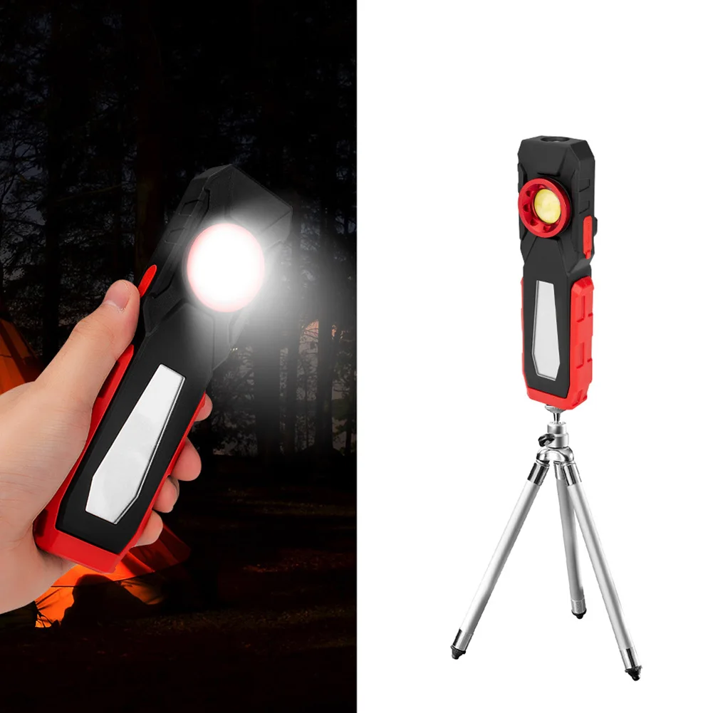 

Led Emergency USB Charging Lantern Folding Outdoor Camping Work Light COB Portable Rotating Adjustable With Magnet Hook Dimming