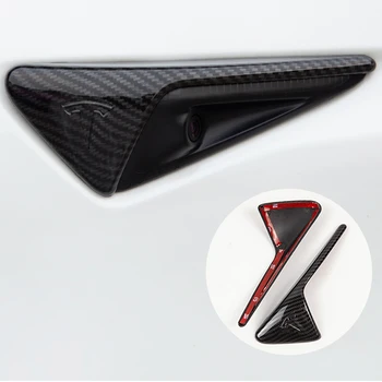 

2Pcs/Set For Tesla Model 3 Y S X Model3 Side Camera Carbon Fiber ABS Protection Cover For Tesla Model Three car Accessories