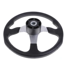 13.4 Inch Aluminum Alloy Marine Boat Steering Wheel 3-Spoke 3/4'' Shaft with Cap