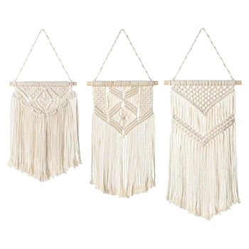

Boho Woven Macrame Wall Hanging Decor, Woven Wall Decor Boho Home Decoration ,for Apartment Bedroom Living Room Gallery,3 Differ